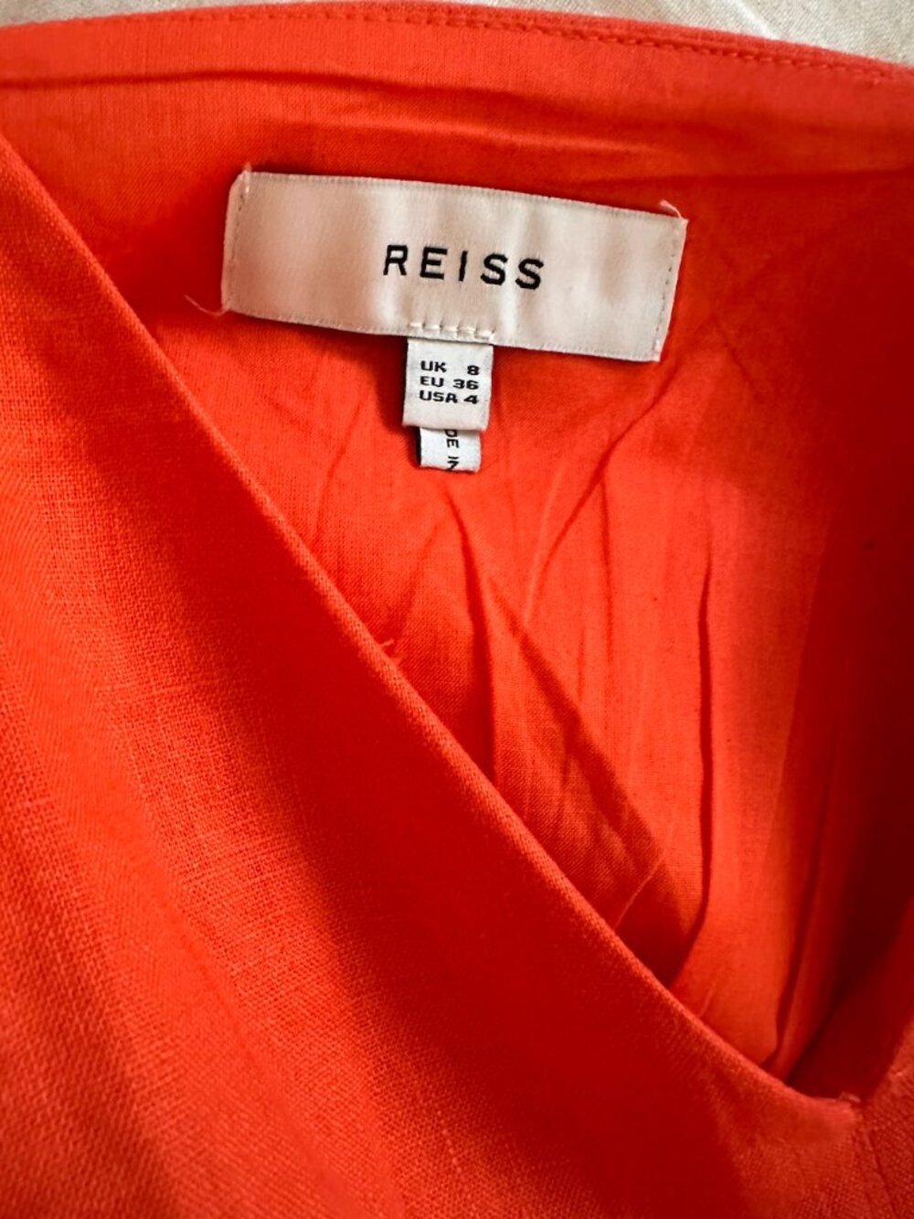 REISS Orange Linen dress - Picture 3 of 3